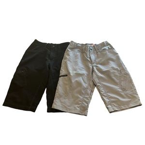 Set of 2 Lee Dungarees Moisture Wicking Black & Gray Shorts Boys Size 16R